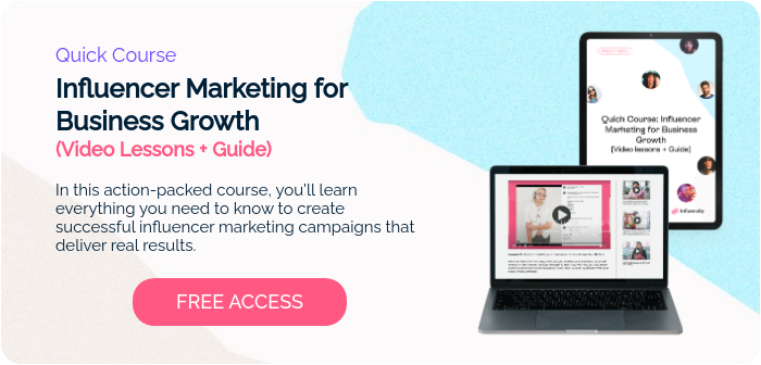 Quick Course Influencer Marketing for Business Growth (Video Lessons + Guide)   In this action-packed course, you'll learn everything you need to know to create successful influencer marketing campaigns that deliver real results.